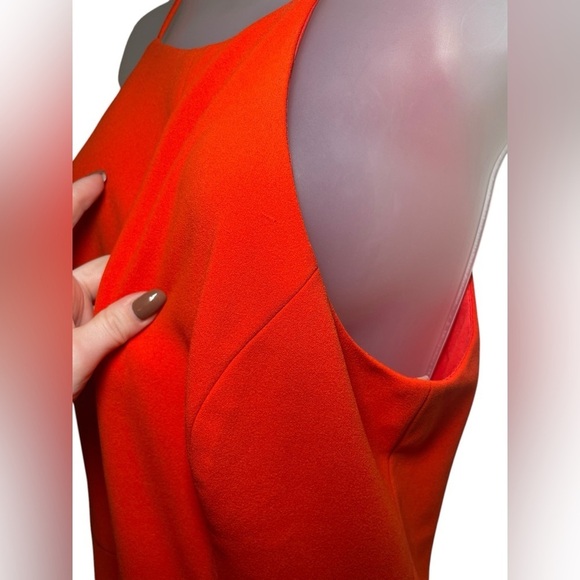 Jay Godfrey Coral Red Keyhole Gown Size 10 Sleeveless Slit Maxi Dress NWOT - Picture 5 of 8